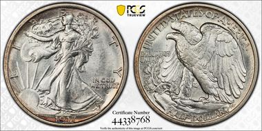 1917-D 50C Obverse MS62