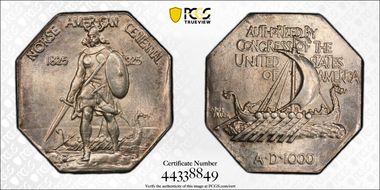 1925 AR Medal Norse American, Thick MS64