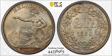 1860 B 2 Fr MS64