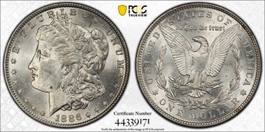 1886 $1 AU58