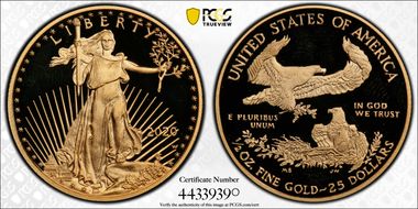 2020-W $25 Gold Eagle PR68DCAM