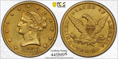 1850-O $10 AU53