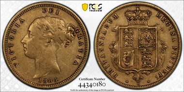 1884-M 1/2 Sov S-3863B XF40