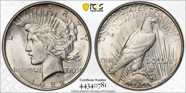1922-D $1 MS62