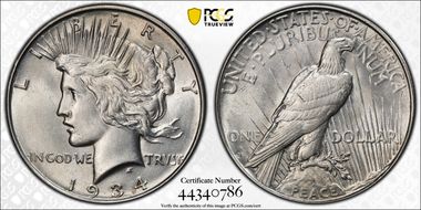 1934-D $1 AU55
