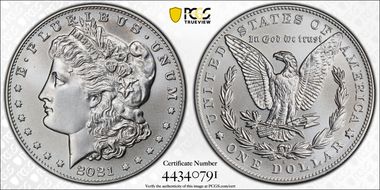 2021-D $1 Morgan Dollar 100th Anniversary MS69