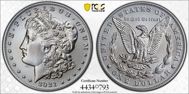 2021-CC Privy $1 Morgan Dollar 100th Anniversary MS69