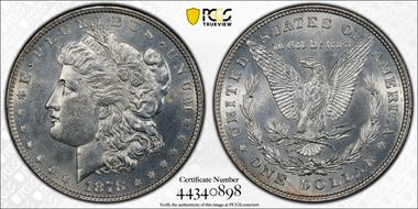 1878 8TF $1 VAM 6 Pierced Eyelid N1