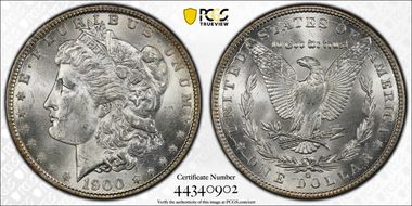 1900-O/CC $1 VAM 11, Overmintmark MS63