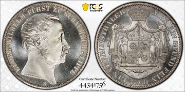 1860-B Thaler KM-46 Dav-909 MS67