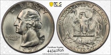 1954-S 25C MS66