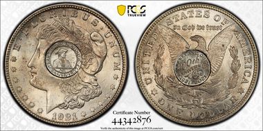 2021 Medal Western Reserve Numismatic Club C/M on 1921 Morgan $1 MS63