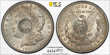 2021 Medal Western Reserve Numismatic Club C/M on 1921 Morgan $1 MS62