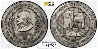 1941 Medal ANA 50th Anniversary Ag Philadelphia Coin Club MS66