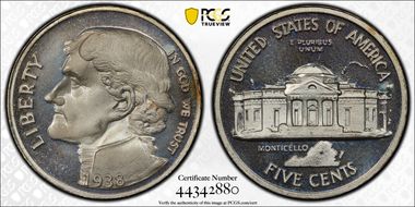 "1938" (5C) X-195 Silver Fantasy PR68