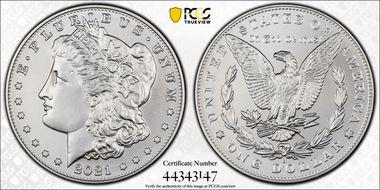 2021-D $1 Morgan Dollar 100th Anniversary MS68