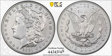 2021-D $1 Morgan Dollar 100th Anniversary MS69