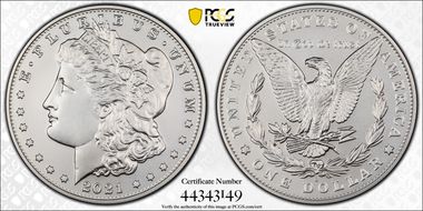 2021-S $1 Morgan Dollar 100th Anniversary MS70