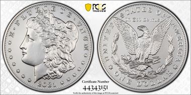 2021-CC Privy $1 Morgan Dollar 100th Anniversary MS69