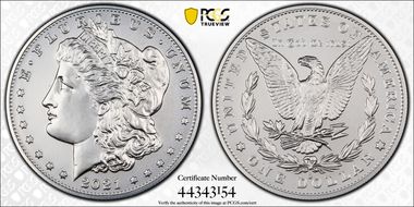 2021-O Privy $1 Morgan Dollar 100th Anniversary MS70