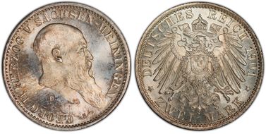 1901-D 2 Mk 75th Birthday J-149 MS67+