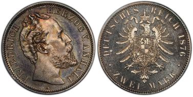 1876-A 2 Mk J-19 MS64PL