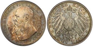 1902-D 2 Mk Short Beard J-151b MS66