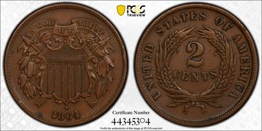 1864 2C Large Motto XF45BN