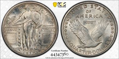 1917-D 25C Type 1 MS64FH