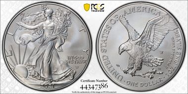 2021-W $1 Burnished Silver Eagle-Type 2 SP70