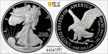 2021-W  $1 Silver Eagle - Type 2 PR70DCAM