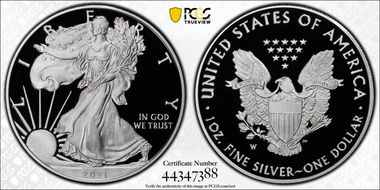 2021-W  $1 Silver Eagle - Type 1 PR70DCAM