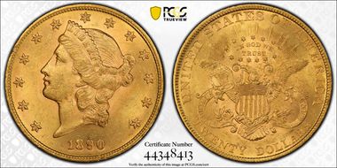 1890 $20 MS62