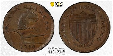 1788 NJ 1/2P Fox Before Legend, Maris 75-bb AU58BN