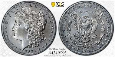 2021-CC Privy $1 Morgan Dollar 100th Anniversary MS70