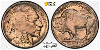 1915-S 5C MS64