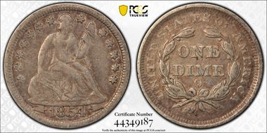 1854-O 10C F-109 VF30