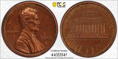 1990-S 1C PR55BN