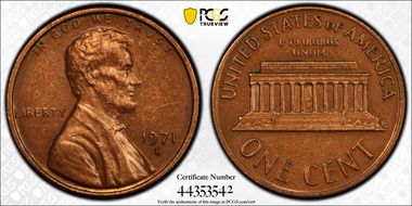 1971-S 1C PR50BN