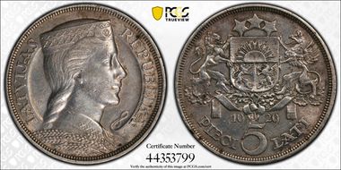 1929 5 Lat KM-9  Ag N1