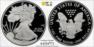 2011-W $1 Silver Eagle PR70DCAM
