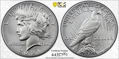 2021 $1 Peace Dollar 100th Anniversary First Strike MS69