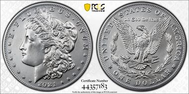 2021 $1 Morgan Dollar 100th Anniversary First Strike MS69