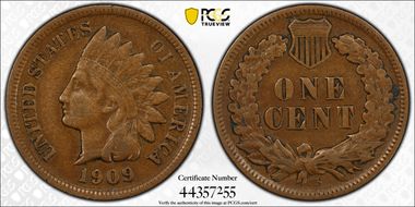 1909-S 1C Indian VF30BN