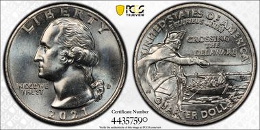 2021-D 25C Crossing the Delaware MS65