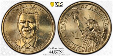 2016-D $1 Ronald Reagan Position A MS65
