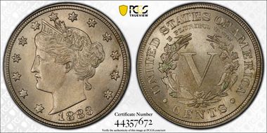 1883 5C With CENTS MS65