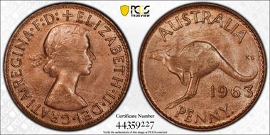 1963 Y. (p) 1D KM-56 MS64RB