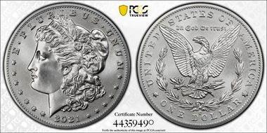 2021-O Privy $1 Morgan Dollar 100th Anniversary MS70