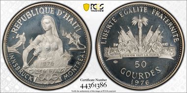 1976 50 G Olympics PR67DCAM
